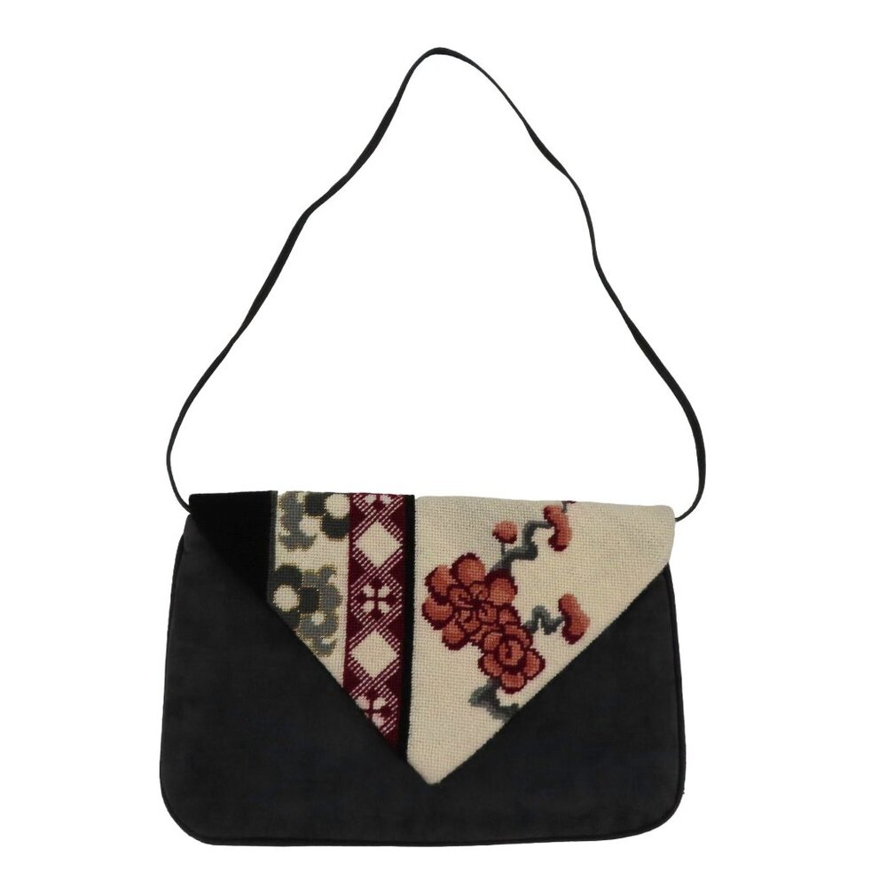 Moon Bags Patricia Smith Needlepoint Cherry Blossom Flower Crossbody Bag Purse